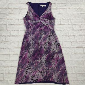 Andrea Polizzi for Rex lester silk dress purple abstract sleeveless spring sz 4